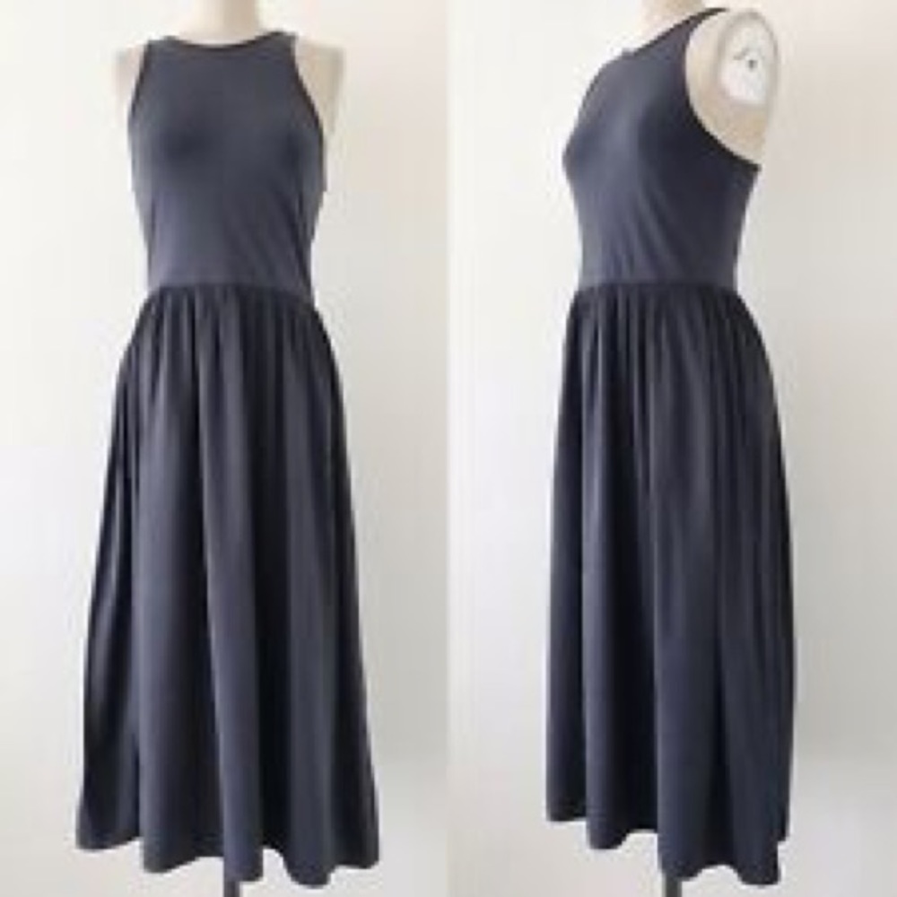 LOU AND GREY gray sleeveless midi dress